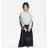 Unisex Jacket Retro Hooded Jacket Top Sports Zipper Coat
